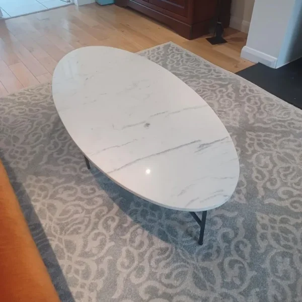 Oval solid marble coffee table (new)