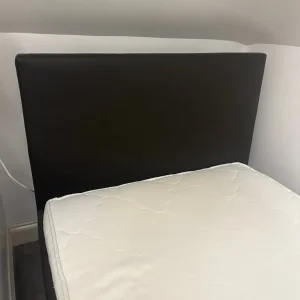 2 x brand new single beds with mattresses brown faux leather - RRP229 each dreams - Image 2