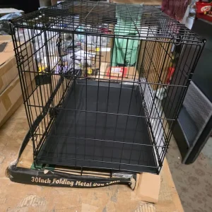 A new 30inch folding pet crate with removable tray..