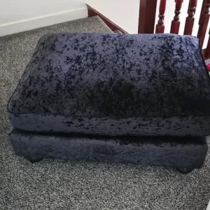 Black velvet foot stool - Image 2