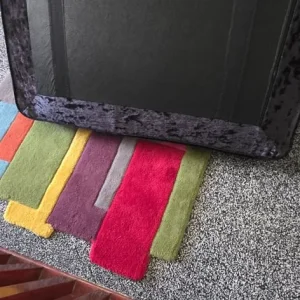 Black velvet foot stool - Image 5