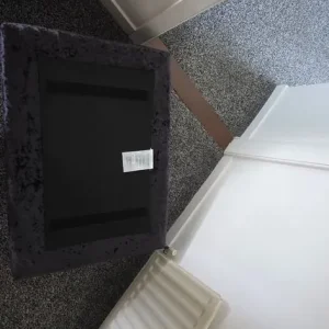 Black velvet foot stool - Image 6