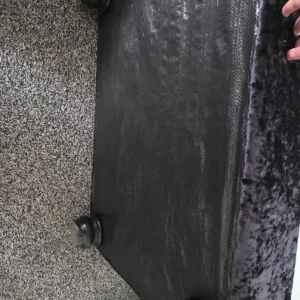 Black velvet foot stool - Image 7