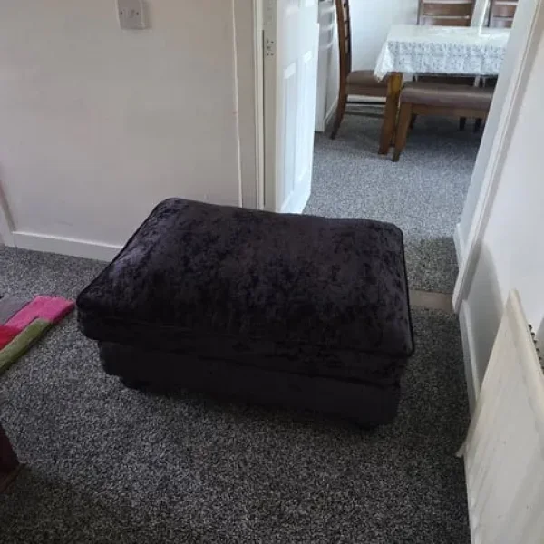 Black velvet foot stool