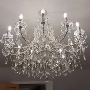 12 Light White Crystal Chandelier French Style Used Antique Style - Image 2