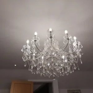 12 Light White Crystal Chandelier French Style Used Antique Style - Image 3