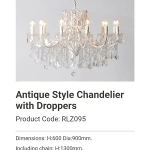 12 Light White Crystal Chandelier French Style Used Antique Style