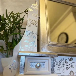 White and Silver Upcycled Mirror - Image 2