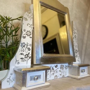 White and Silver Upcycled Mirror - Image 3