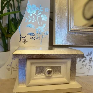 White and Silver Upcycled Mirror - Image 4