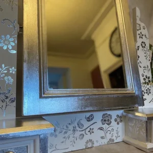 White and Silver Upcycled Mirror - Image 5