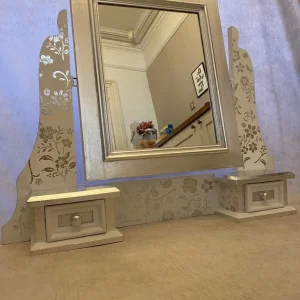 White and Silver Upcycled Mirror - Image 6