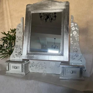 White and Silver Upcycled Mirror - Image 7