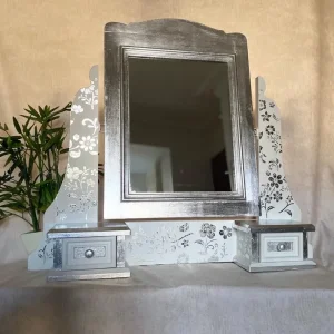White and Silver Upcycled Mirror - Image 8