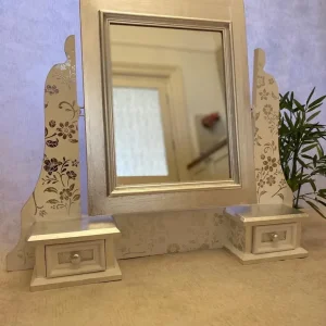 White and Silver Upcycled Mirror