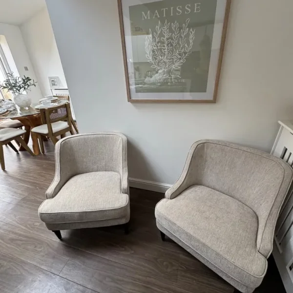 2 x upholstered occasional / accent chairs