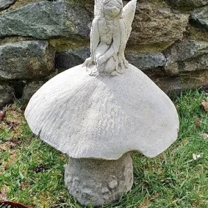 Fairy toadstool garden statue