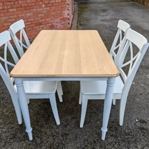 IKEA DANDERYD Dining table, oak veneer/white & 4 Ingolf Chairs FREE DELIVERY 037 - Image 3