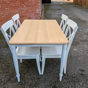 IKEA DANDERYD Dining table, oak veneer/white & 4 Ingolf Chairs FREE DELIVERY 037 - Image 4