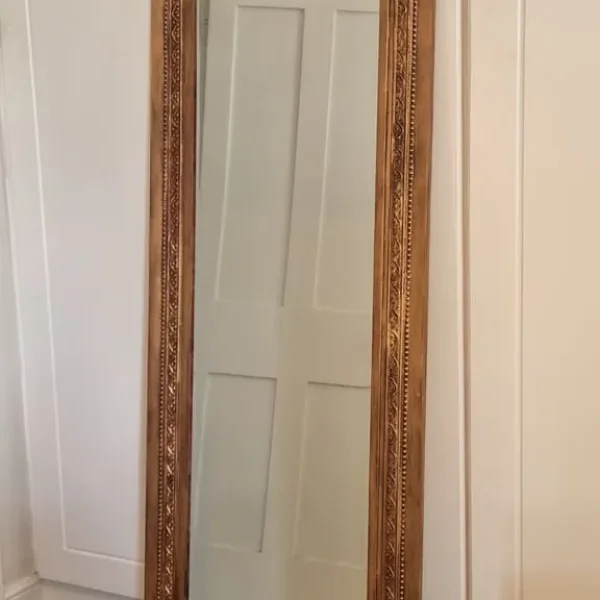 Gold framed floor length mirror