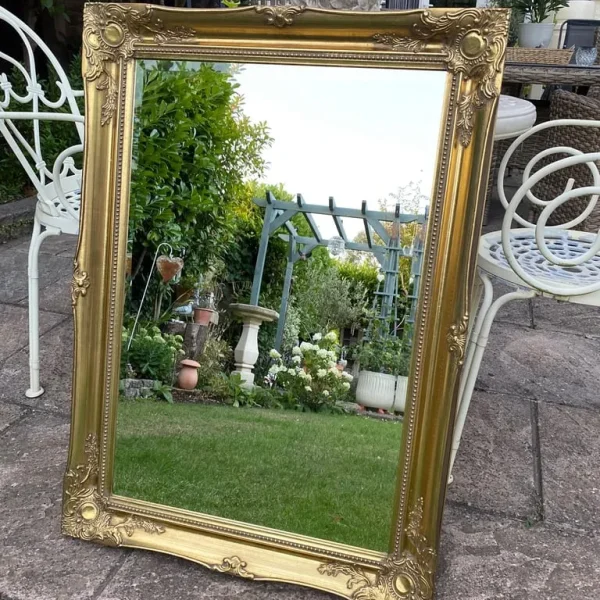 Large Wooden Gold Ornate Mirror