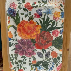 NEW Vintage floral plastic tray 42cmx30cm