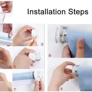 Blue Floral Patterned Blackout Window Roller Shades/Blinds 100W x 120L/H - Image 4