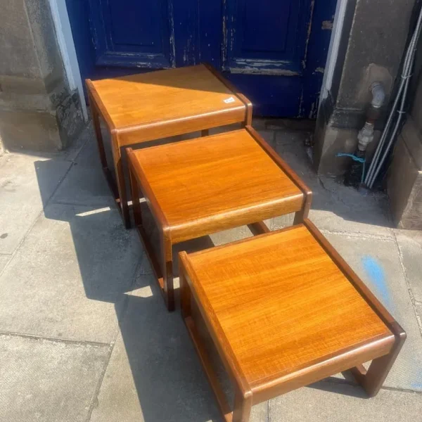 Mid Century Nest of 3 Tables , great shape . Good quality .