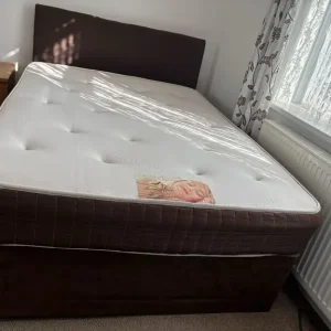 Double Bed Frame – 4ft 6" (135cm) – Brown Velvet – £80 Each or Nearest offer! - Image 2
