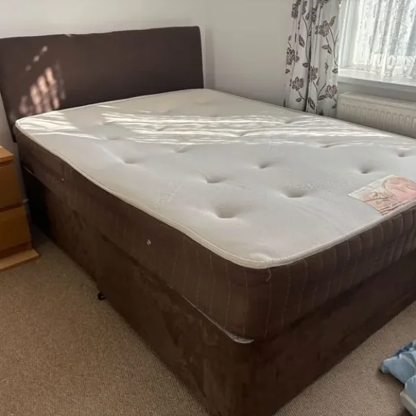 Double Bed Frame – 4ft 6" (135cm) – Brown Velvet – £80 Each or Nearest offer!