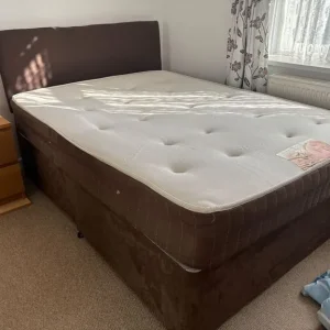 Double Bed Frame – 4ft 6" (135cm) – Brown Velvet – £80 Each or Nearest offer!