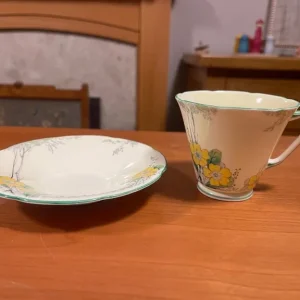 Tea Cup and Saucer, 1920s Royal Grafton Pattern 5561 – Birch Trees and Yellow Buttercups - Image 5