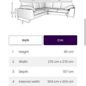 Black Velvet Corner Sofa DFS - Image 2