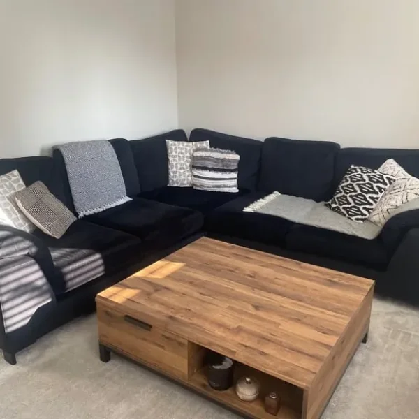 Black Velvet Corner Sofa DFS