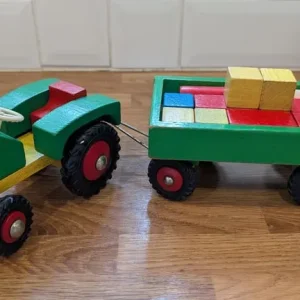 Wooden toy train tractor and abacus set - Image 6