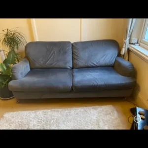 Grey/Blue Velvet Sofa