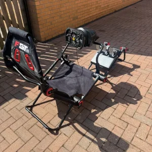 Racing simulator seat, Ferrari F1 wheel, Thrustmaster pedals, T300 servo base - Image 2
