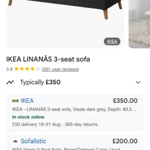 IKEA 3 seater sofa - Image 2