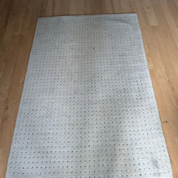FREE John Lewis cream wool rug with blue dots