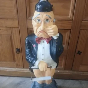 Funny Old Man Toilet Roll Holder – Black – Quirky Bathroom Decor - Image 4