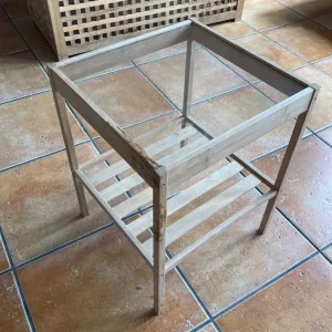Wooden glass topped side table