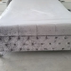 King size crushed velvet bed