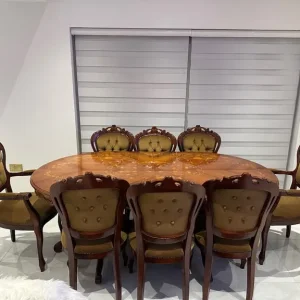 Extendable Dining Table with 8 Chairs