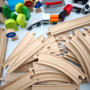 IKEA Lillabo Wooden Railway Track Set - Train, Magnetic Tenders, Blocks, Trees, Signs - Image 4