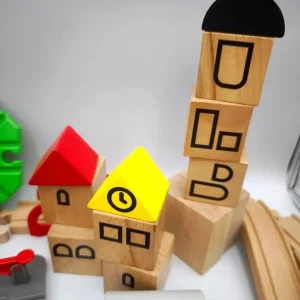 IKEA Lillabo Wooden Railway Track Set - Train, Magnetic Tenders, Blocks, Trees, Signs - Image 5