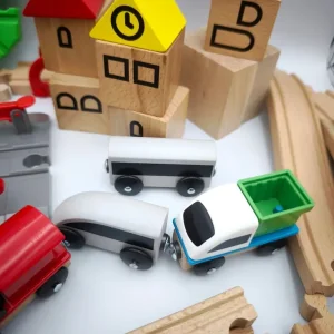 IKEA Lillabo Wooden Railway Track Set - Train, Magnetic Tenders, Blocks, Trees, Signs - Image 6