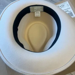 Cream 100% wool felt fedora hat 58cm - Image 5