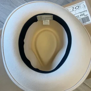 Cream 100% wool felt fedora hat 58cm - Image 7
