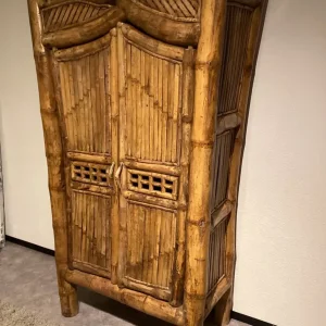 Vintage Bamboo Cupboard/Wardrobe - Image 2