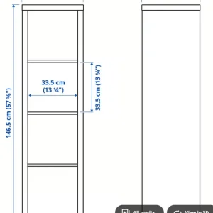 4 square Kallax shelving unit, 2 box inserts - Image 2
